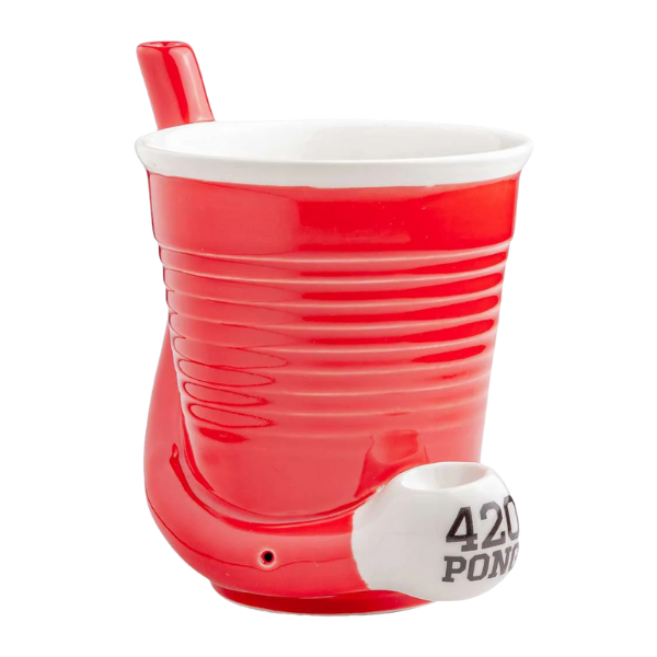 Ceramic Special Dry Hand Pipe / Beer Pong Cup 5.5"